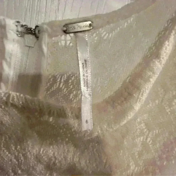 Free People Women's Ivory Lace Knit Mini Dress Size 6 - Picture 5 of 10